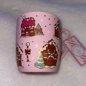 Peppermint & Pine Soft Touch Pink Gingerbread House Mug